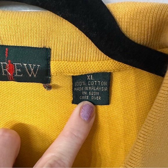 J. Crew Men’s Short Sleeve Mustard Yellow Casual Cotton Polo Sz XL GUC - Picture 4 of 7